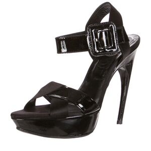 Roger Vivier Patent/Satin Platform Heel